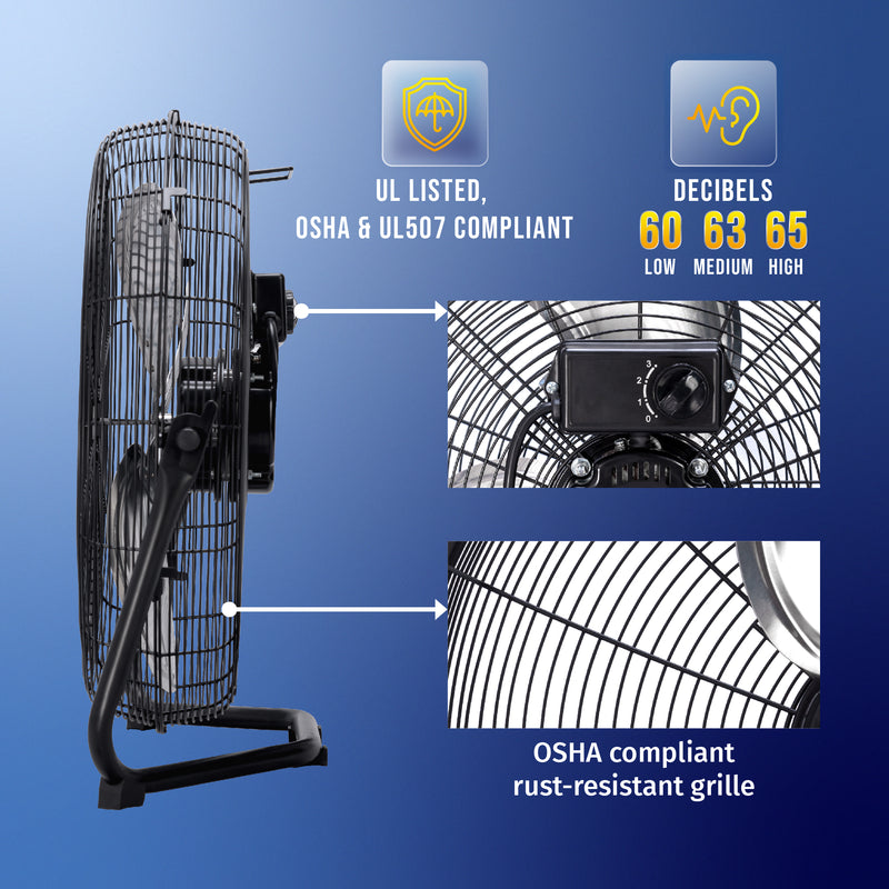 Tornado 18'' High Velocity Metal Floor Fan - 4150 CFM - UL